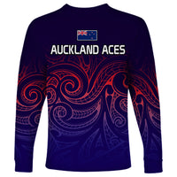 New Zealand Auckland Cricket Long Sleeve Shirt Maori Traditional Ethnic Style LT9 - Polynesian Pride