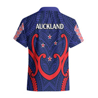 New Zealand Auckland Cricket Hawaiian Shirt Polynesian with Maori Koru LT9 - Polynesian Pride