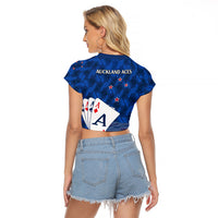New Zealand Cricket Raglan Cropped T Shirt Auckland Aces Sporty Style LT9 - Polynesian Pride