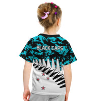 New Zealand Cricket Kid T Shirt Black Cap Sporty Style No2 LT9 - Polynesian Pride