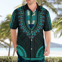 African Dashiki Hawaiian Shirt With Polynesian Pattern - Teal LT9 - Polynesian Pride