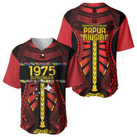 Independen Stet bilong Papua Niugini 1975 Baseball Jersey Red Tribal Papua New Guinea Province Flag LT9 - Polynesian Pride