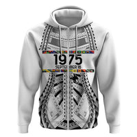 Independen Stet bilong Papua Niugini 1975 Zip Hoodie White Tribal Papua New Guinea Province Flag LT9 Zip Hoodie White - Polynesian Pride