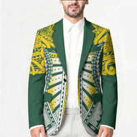 Cook Islands 1965 National Pride Blazer Green Yellow Tribal Pattern LT9 - Polynesian Pride