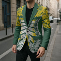 Cook Islands 1965 National Pride Blazer Green Yellow Tribal Pattern LT9 - Polynesian Pride