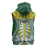 Cook Islands 1965 National Pride Sleeveless Hoodie Green Yellow Tribal Pattern LT9 - Polynesian Pride