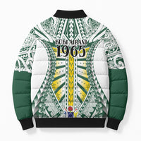 Cook Islands 1965 National Pride Bomber Puffer Jacket White Tribal Pattern LT9 - Polynesian Pride