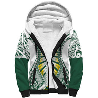 Cook Islands 1965 National Pride Sherpa Hoodie White Tribal Pattern LT9 Unisex White - Polynesian Pride