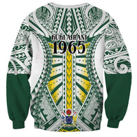 Cook Islands 1965 National Pride Sweatshirt White Tribal Pattern LT9 - Polynesian Pride