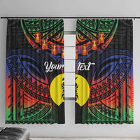 Personalised New Caledonia All Saints Day Window Curtain Candle Light with Polynesian Style