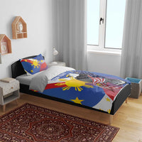 Personalized Filipino-American Bedding Set Philippines Coat Of Arms with Bald Eagle
