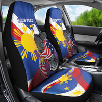 Personalized Filipino-American Car Seat Cover Philippines Coat Of Arms with Bald Eagle