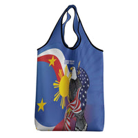 Personalized Filipino-American Grocery Bag Philippines Coat Of Arms with Bald Eagle