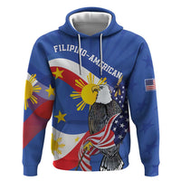 Personalized Filipino-American Zip Hoodie Philippines Coat Of Arms with Bald Eagle
