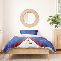Personalized Pilipinas Eight-Rayed Sun Bedding Set Philippines Map With Polynesian Style