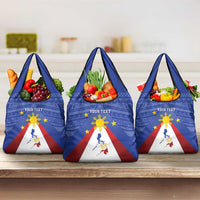 Personalized Pilipinas Eight-Rayed Sun Grocery Bag Philippines Map With Polynesian Style