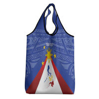 Personalized Pilipinas Eight-Rayed Sun Grocery Bag Philippines Map With Polynesian Style