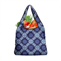 Palaka Hawaiian Quilt Seamless Pattern Grocery Bag LT9 1-pack One Size Blue - Polynesian Pride