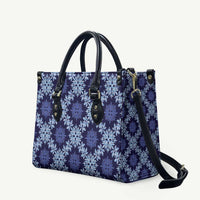 Palaka Hawaiian Quilt Seamless Pattern Leather Bag LT9 Blue - Polynesian Pride