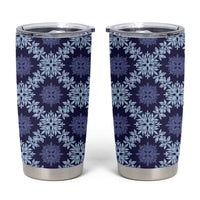 Palaka Hawaiian Quilt Seamless Pattern Tumbler Cup LT9 Blue - Polynesian Pride