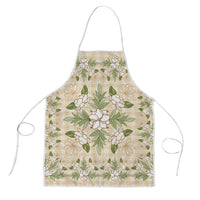 Squares Maile Leaf Apron Beige Palaka Hawaiian Quilt Pattern LT9 Beige - Polynesian Pride