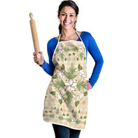 Squares Maile Leaf Apron Beige Palaka Hawaiian Quilt Pattern LT9 - Polynesian Pride