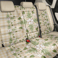 Squares Maile Leaf Back Car Seat Cover Beige Palaka Hawaiian Quilt Pattern - Polynesian Pride