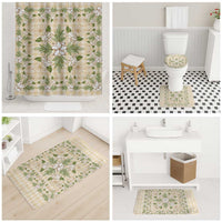 Squares Maile Leaf Bathroom Set Beige Palaka Hawaiian Quilt Pattern LT9 - Polynesian Pride