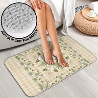 Squares Maile Leaf Bathroom Set Beige Palaka Hawaiian Quilt Pattern LT9 - Polynesian Pride