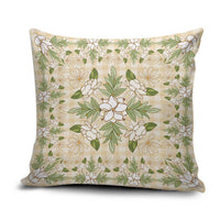 Squares Maile Leaf Pillow Cover Beige Palaka Hawaiian Quilt Pattern LT9 Beige - Polynesian Pride