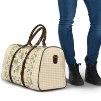 Squares Maile Leaf Travel Bag Beige Palaka Hawaiian Quilt Pattern LT9 - Polynesian Pride