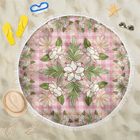 Squares Maile Leaf Beach Blanket Pink Palaka Hawaiian Quilt Pattern - Polynesian Pride