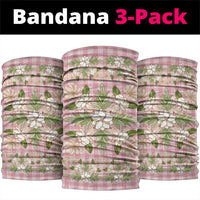 Squares Maile Leaf Neck Gaiter Pink Palaka Hawaiian Quilt Pattern - Polynesian Pride