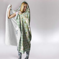 Squares Maile Leaf Hooded Blanket Turquoise Palaka Hawaiian Quilt Pattern - Polynesian Pride