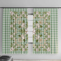 Squares Maile Leaf Window Curtain Turquoise Palaka Hawaiian Quilt Pattern - Polynesian Pride