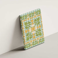 Squares Puakenikeni and Kalo Canvas Wall Art Turquoise Palaka Hawaiian Quilt Pattern - Polynesian Pride