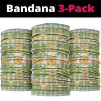 Squares Puakenikeni and Kalo Neck Gaiter Turquoise Palaka Hawaiian Quilt Pattern - Polynesian Pride