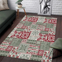Mele Kalikimaka Hawaii Christmas Area Rug Aloha Spirit with Hawaiian Quilt Pattern - Polynesian Pride