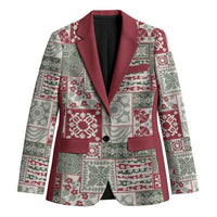 Mele Kalikimaka Hawaii Christmas Blazer Aloha Spirit with Hawaiian Quilt Pattern - Polynesian Pride