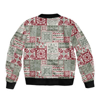 Mele Kalikimaka Hawaii Christmas Bomber Jacket Aloha Spirit with Hawaiian Quilt Pattern - Polynesian Pride