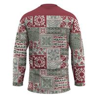 Mele Kalikimaka Hawaii Christmas Hockey Jersey Aloha Spirit with Hawaiian Quilt Pattern LT9 - Polynesian Pride