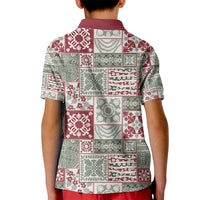 Mele Kalikimaka Hawaii Christmas Kid Polo Shirt Aloha Spirit with Hawaiian Quilt Pattern - Polynesian Pride