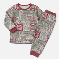 Mele Kalikimaka Hawaii Christmas Pajama Set Aloha Spirit with Hawaiian Quilt Pattern - Polynesian Pride