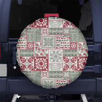 Mele Kalikimaka Hawaii Christmas Spare Tire Cover Aloha Spirit with Hawaiian Quilt Pattern - Polynesian Pride