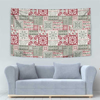 Mele Kalikimaka Hawaii Christmas Tapestry Aloha Spirit with Hawaiian Quilt Pattern - Polynesian Pride