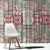 Mele Kalikimaka Hawaii Christmas Window Curtain Aloha Spirit with Hawaiian Quilt Pattern - Polynesian Pride