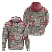 Mele Kalikimaka Hawaii Christmas Zip Hoodie Aloha Spirit with Hawaiian Quilt Pattern - Polynesian Pride