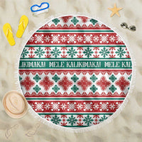 Mele Kalikimaka Hawaii Christmas Beach Blanket Hawaiian Quilt Pattern Style - Polynesian Pride