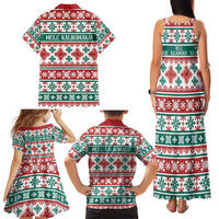 Mele Kalikimaka Hawaii Christmas Family Matching Tank Maxi Dress and Hawaiian Shirt Hawaiian Quilt Pattern Style - Polynesian Pride