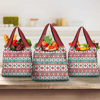 Mele Kalikimaka Hawaii Christmas Grocery Bag Hawaiian Quilt Pattern Style - Polynesian Pride